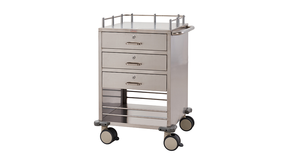 QT352 Stainless Steel Medicine Trolley