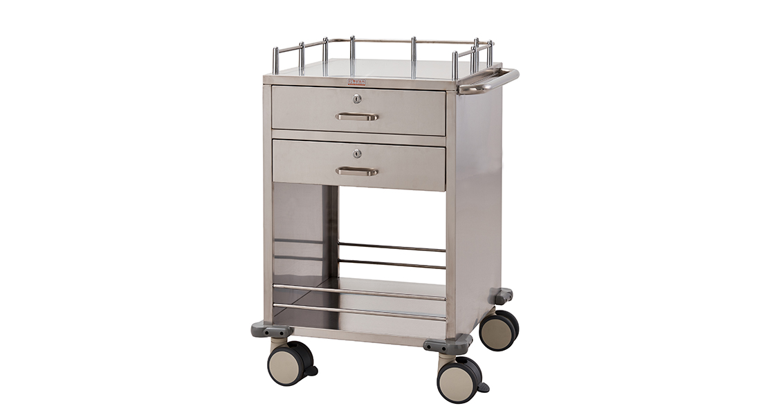 QT351 Stainless Steel Medicine Trolley